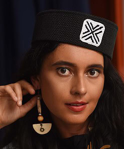 Chapeau Apéto / Apéno en voile de pagne tissé