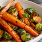 Maple Glazed Roasted Carrots & Brussels Sprouts