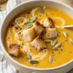 Creamy Butternut Squash Soup with Garlic Croutons