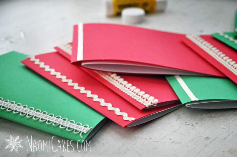 homemade Christmas cards with lace trim