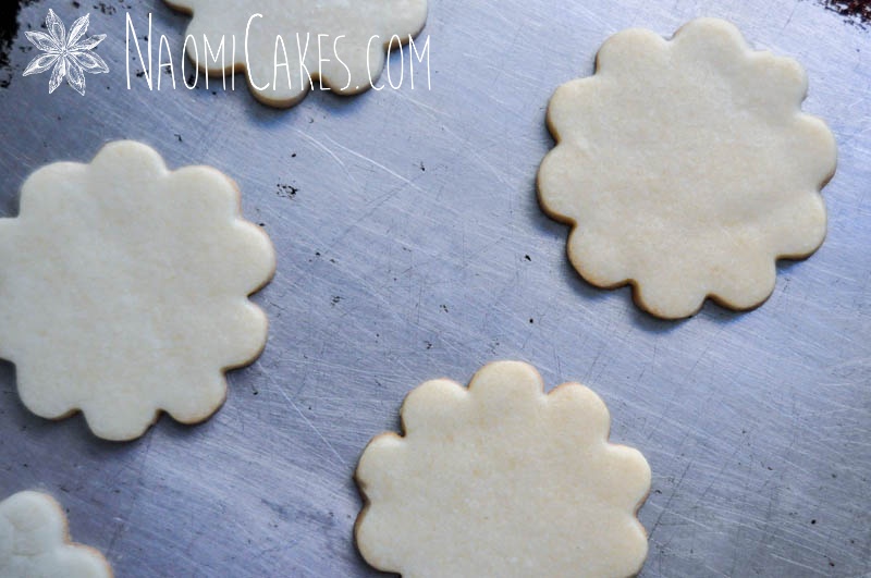 baked sugar cookies on a pan