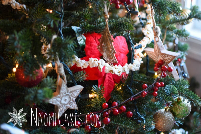 Christmas tree with popcorn garland