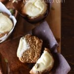 pumpkin muffins with cream cheese topping