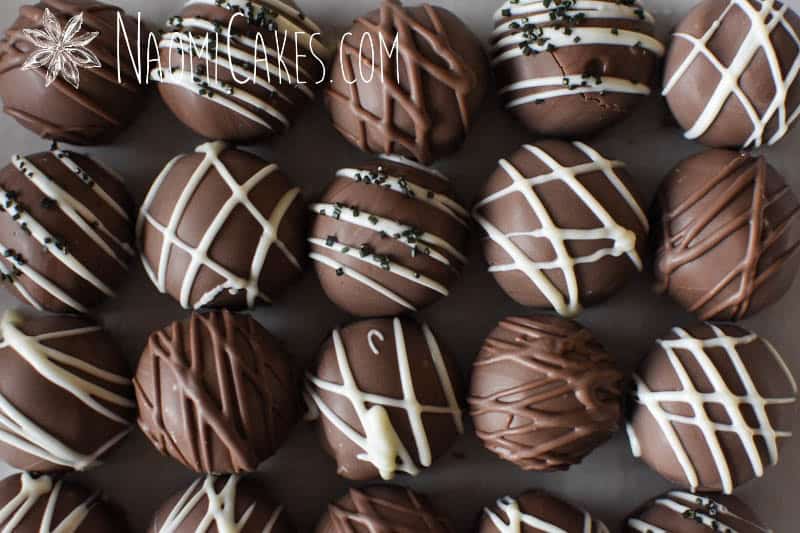 rows of milk chocolate truffles