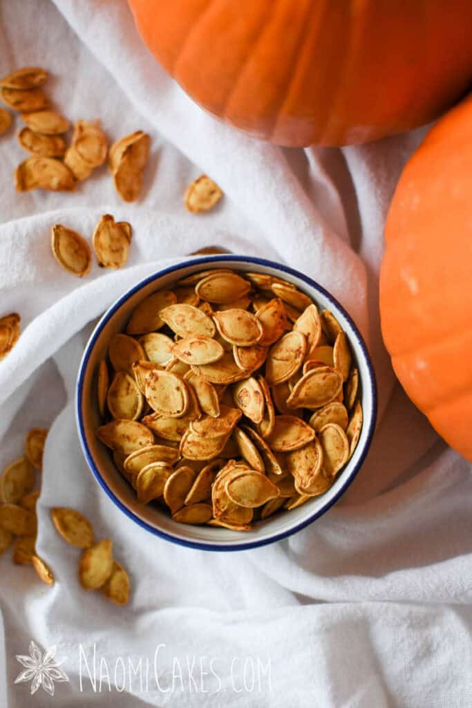 ramekin with roasted pumpkin seeds