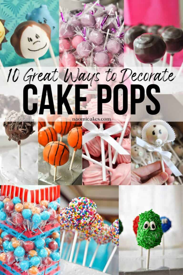 Pinterest graphic for 10 great ways to decorate cake pops