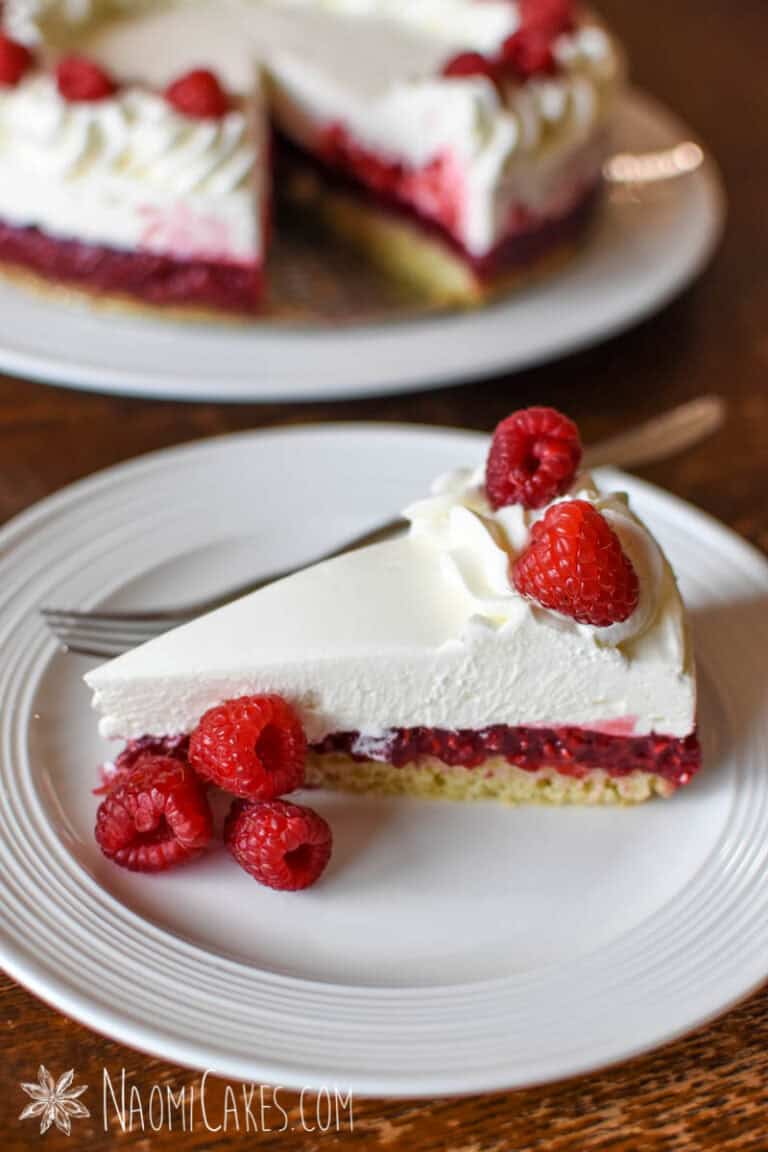 Layered Raspberry Cream Cheese Mousse Cake [Recipe]