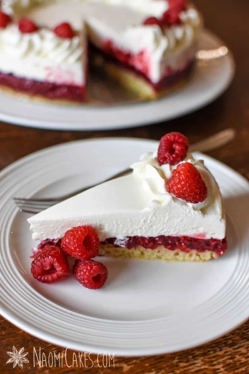 Layered Raspberry Cream Cheese Mousse Cake [Recipe]