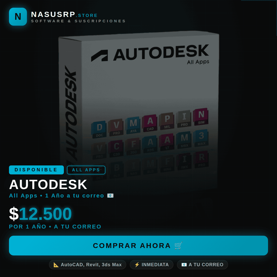 Autodesk software para un año, ideal para profesionales y estudiantes.