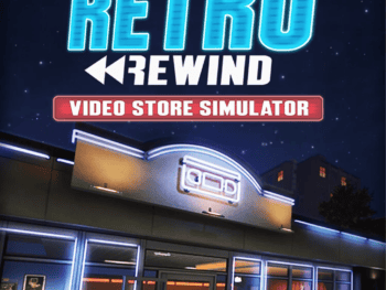 Imagen de una tienda de videojuegos con neón y ambiente retro.