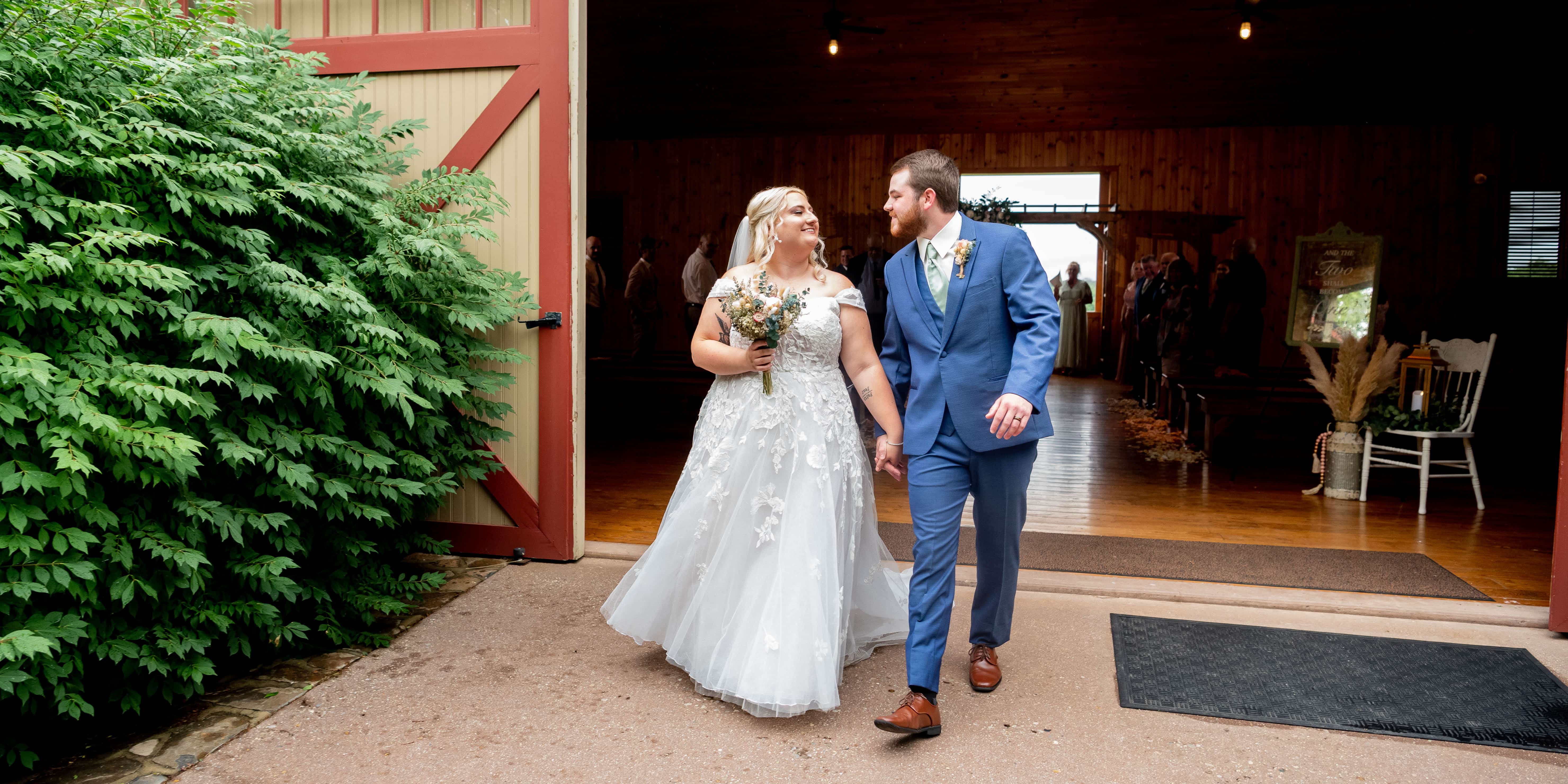 bride and groom after wedding