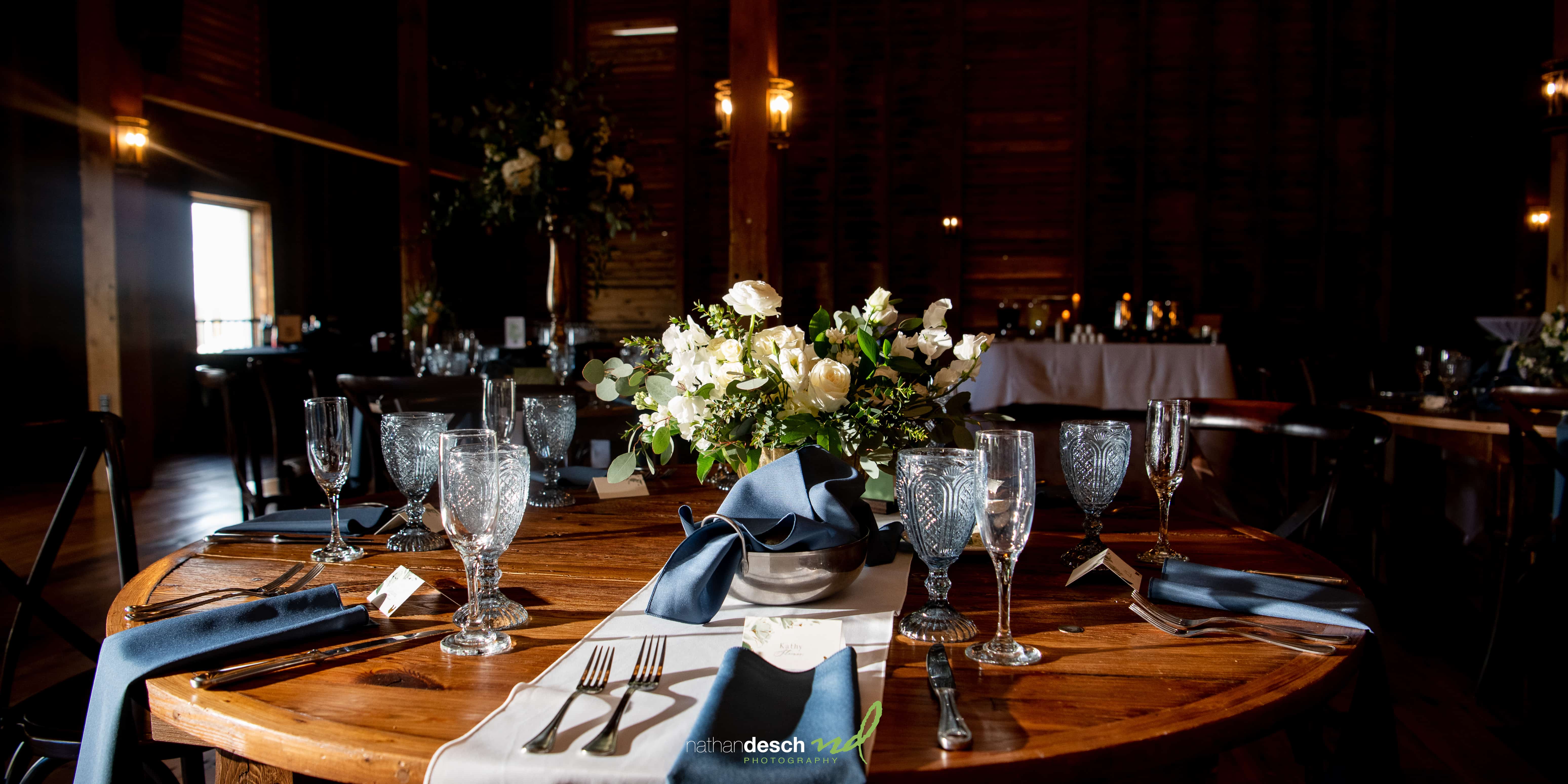 place setting at a wedding