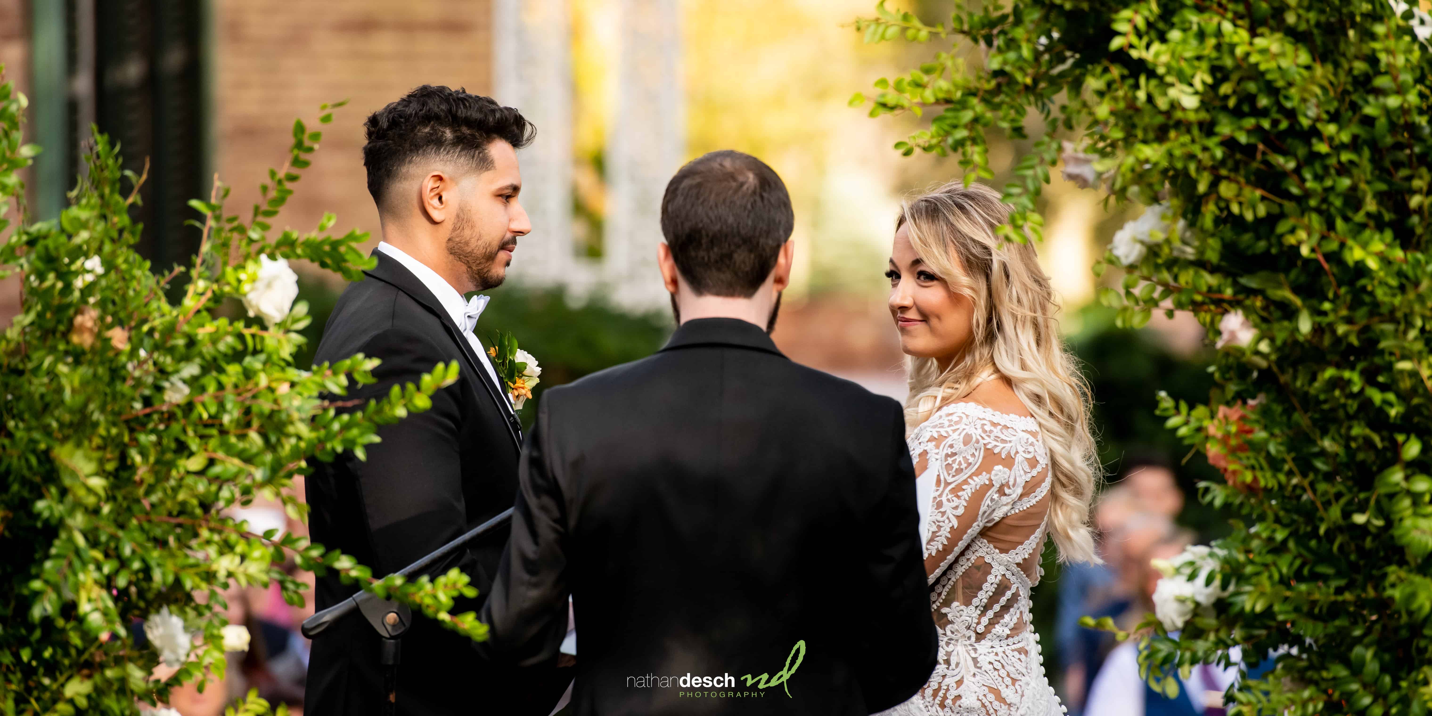 Alternate perspective during wedding ceremony