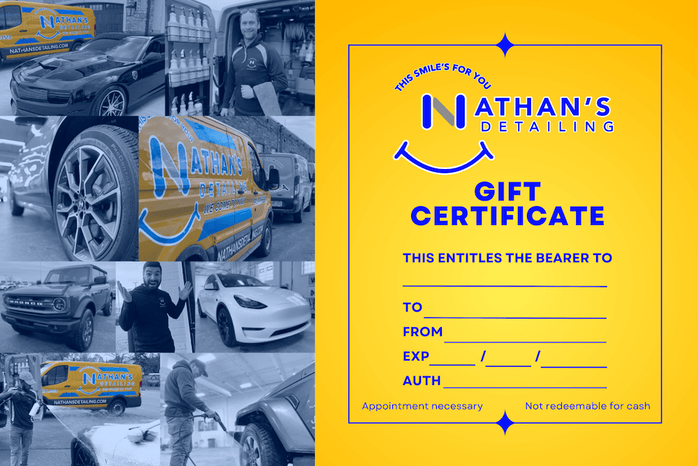 Car detailing gift card