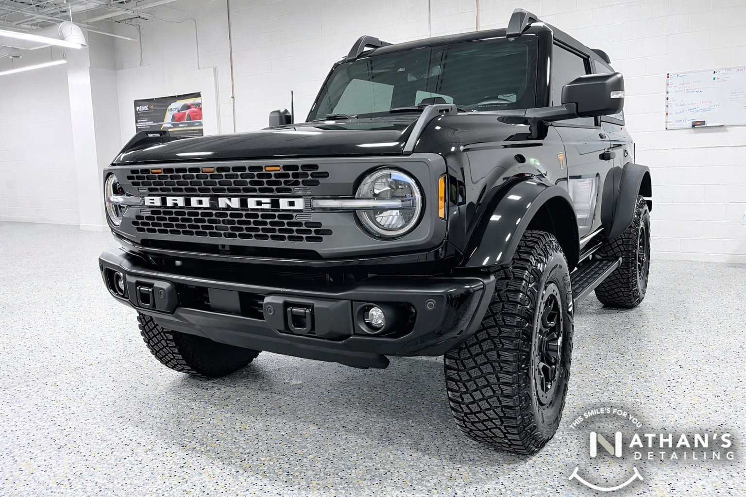 Black Ford Bronco featuring a high-gloss paint protection film finish near Shaker Heights.