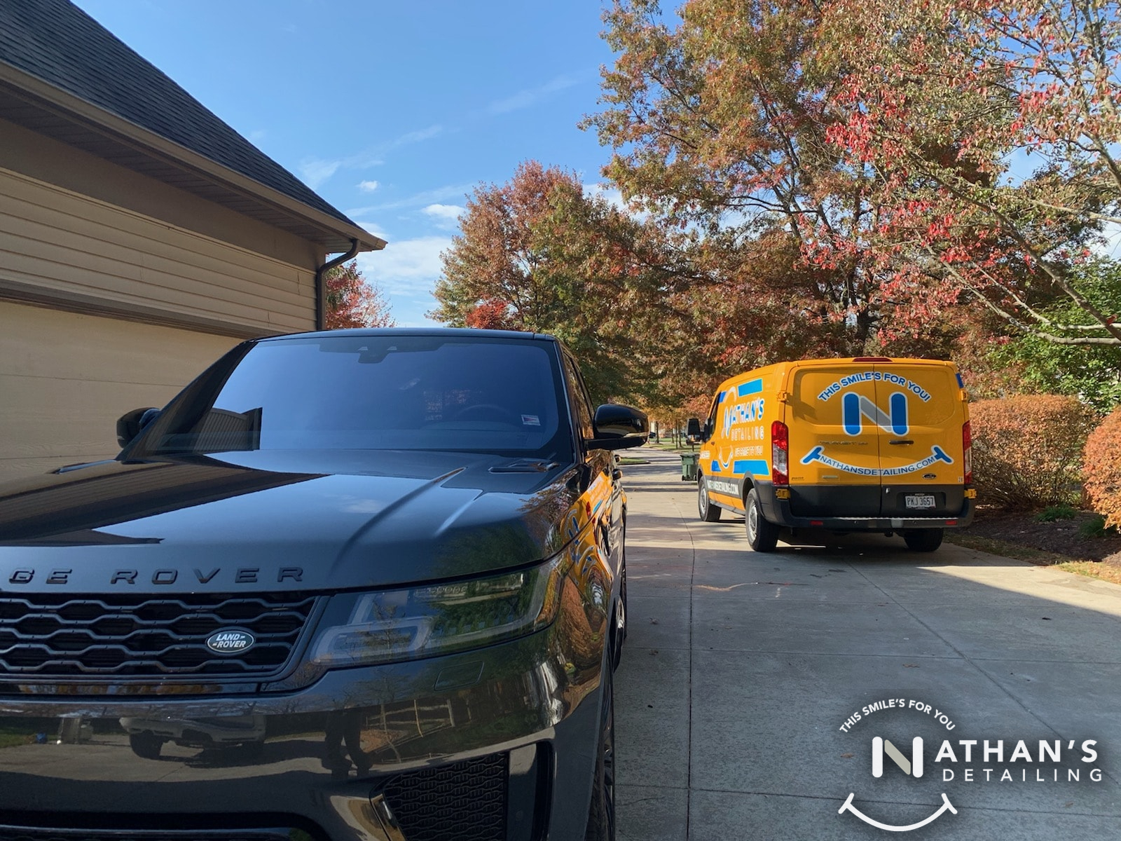 Mobile detailing visit with suv and service van