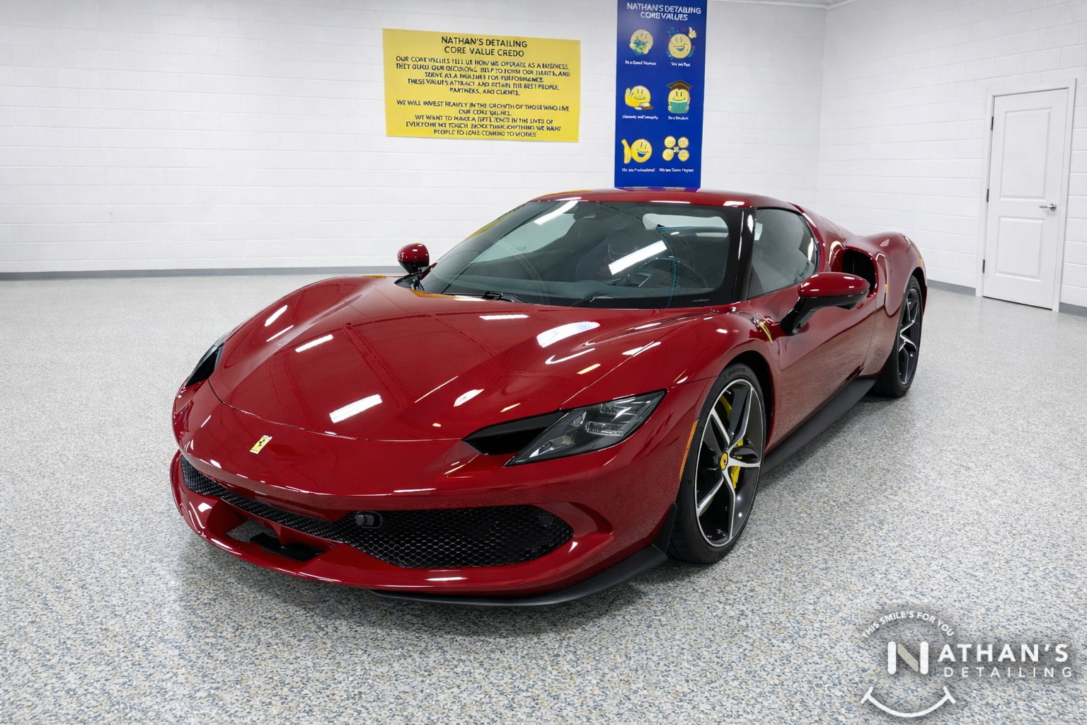 Ferrari 296 GTB protected with clear PPF for a driver from the Solon area.