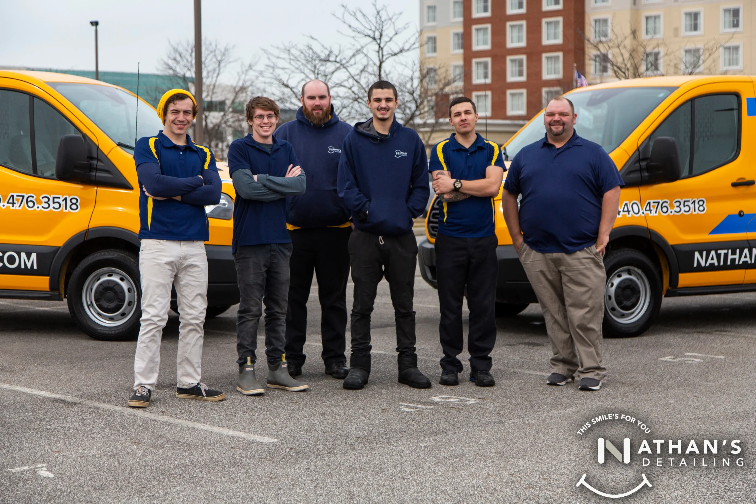 Mobile detailing crew with service vans