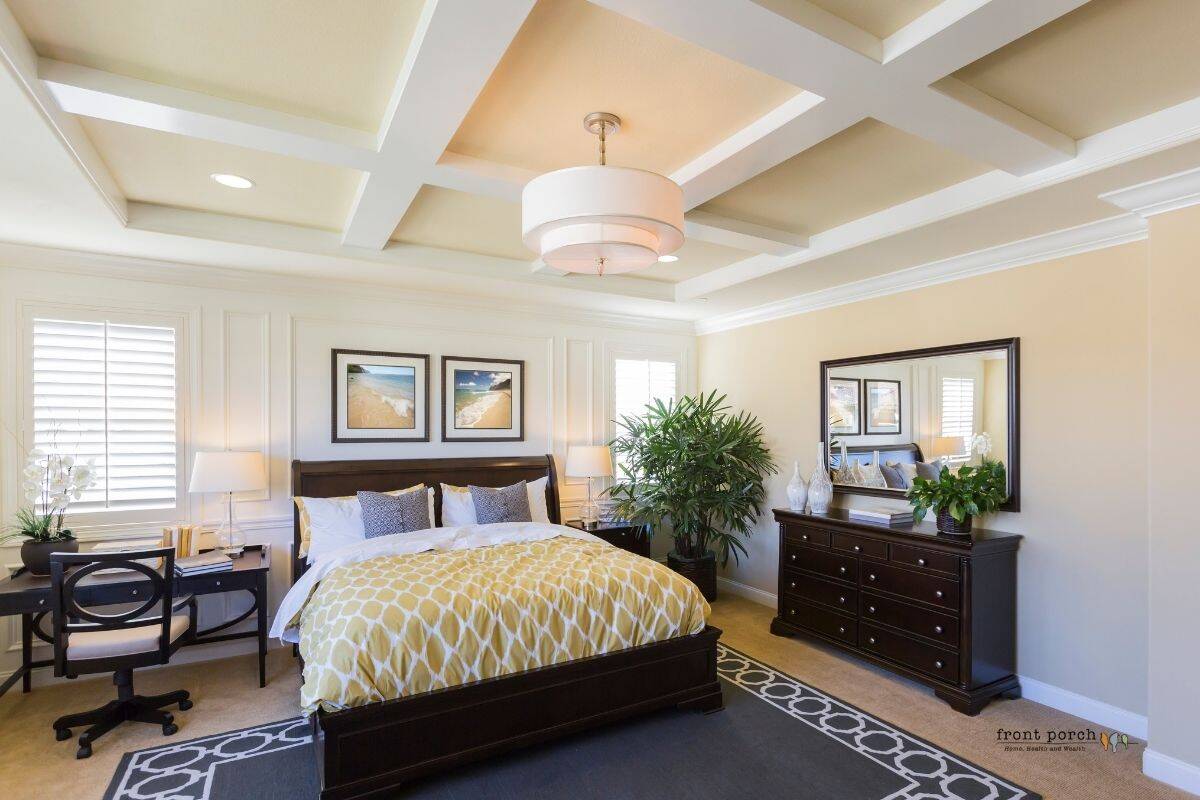 Master bedroom staged to sell