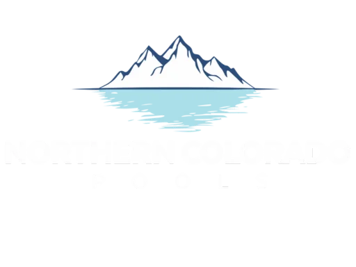 Logo for Northern Colorado Pools showing a mountain and water, representing outdoor pool services and mountain scenery.