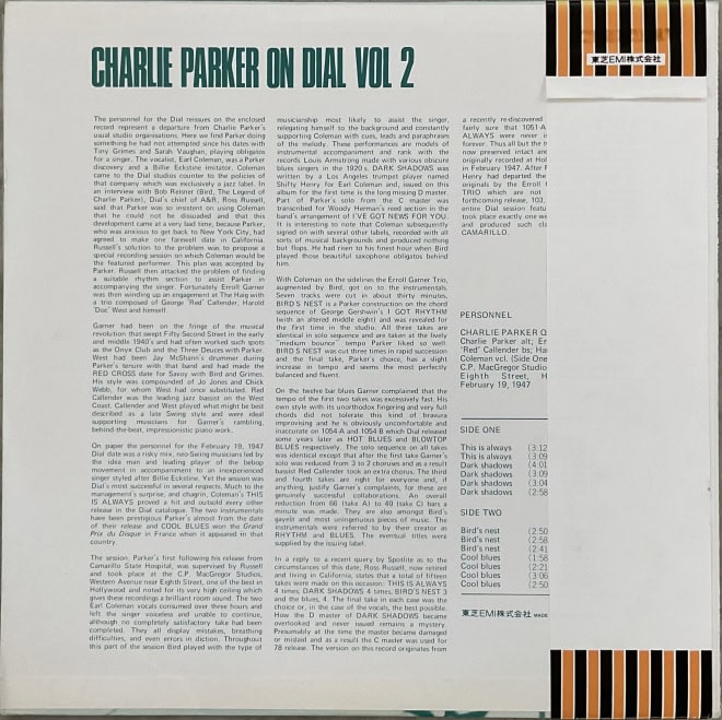 Charlie Parker ‎– Charlie Parker On Dial Volume 2 - imagine 2