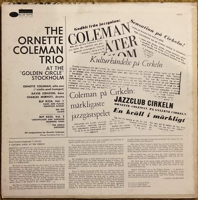 The Ornette Coleman Trio ‎– At The "Golden Circle" Stockholm - Volume One - imagine 2