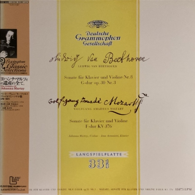 Ludwig van Beethoven, Wolfgang Amadeus Mozart, Jean Antonietti, Johanna Martzy – Sonate Für Klavier Und Violine Nr. 8 G-Dur Op. 30 Nr. 3 / Sonate Für Klavier Und Violine F-Dur KV 376