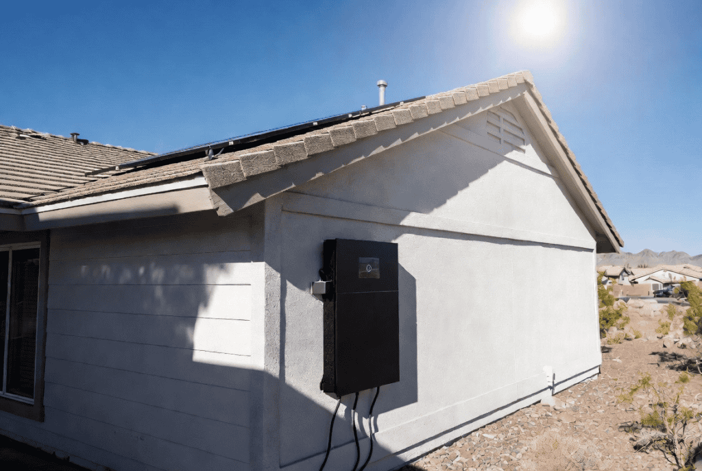 Image of a Solar Battery secured on a North Las Vegas home. 