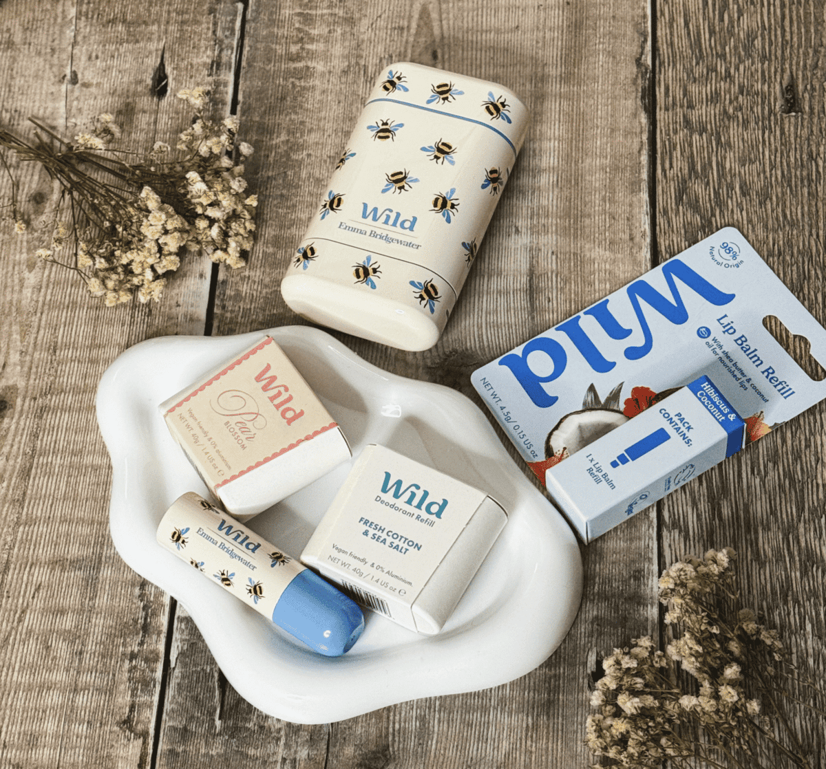 Wild Emma Bridgewater Bee Case deodorant and refills