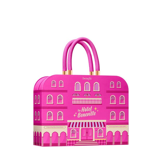 Benefit advent calendar 2026 contents including BADgal BANG mascara, 24-HR Brow Setter, Benetint and Cookie highlighter