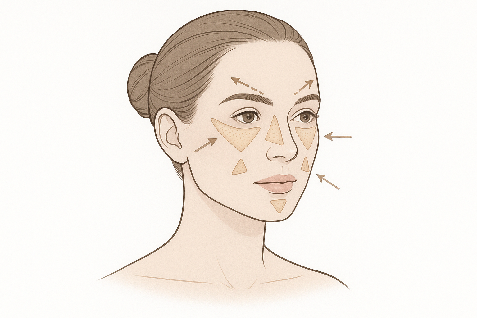 Concealer Placement for Lifted Face Look