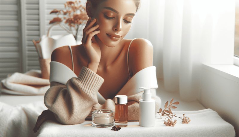 Skincare products for hyperpigmentation treatment including vitamin C serum and SPF sunscreen