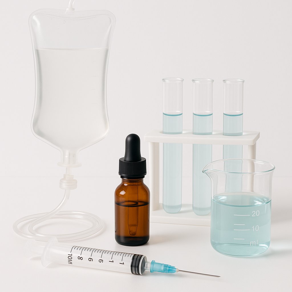 Medical laboratory equipment representing clinical chelation therapy research and testing