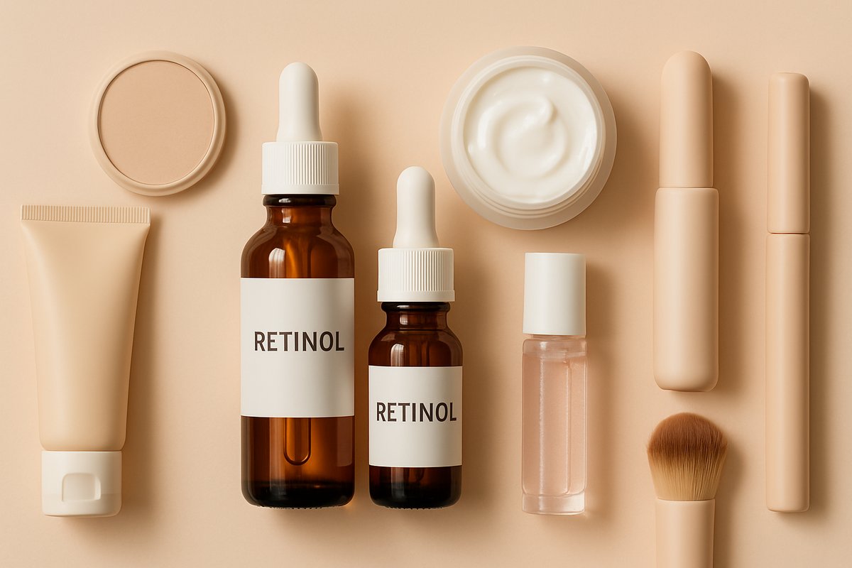 Teenager considering retinol skincare products for acne treatment