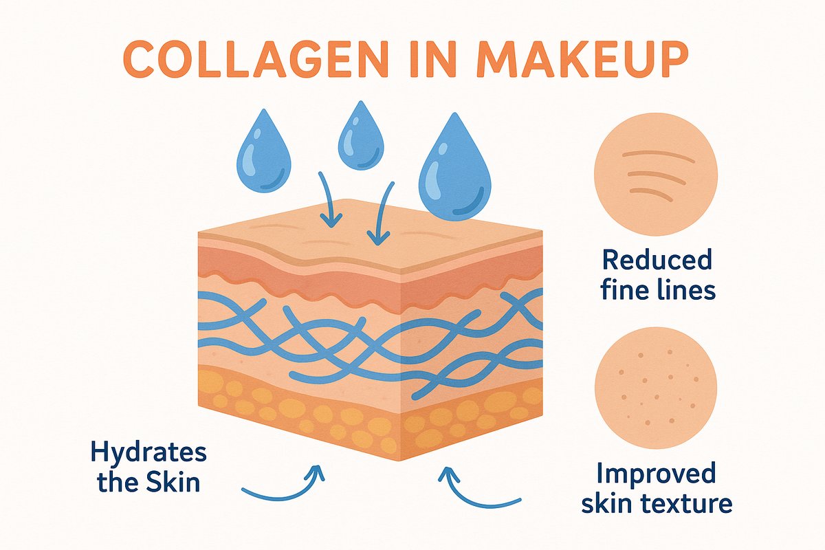 Best Collagen-Infused Makeup Products for 2026: Hype, Hydration, and What They Really Do mechanism and benefits diagram