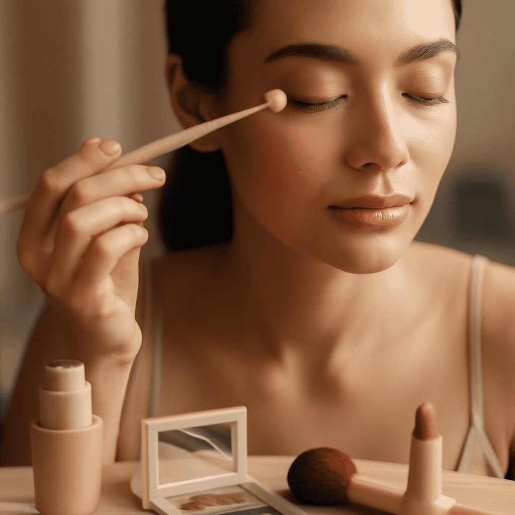 Gentle makeup products for sensitive skin including mineral foundation and fragrance-free concealer