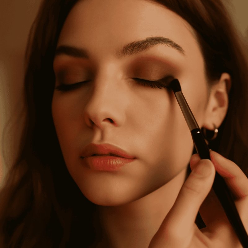 Smudged dark liner and muted eyeshadow creating a soft grunge eye makeup look for everyday wear