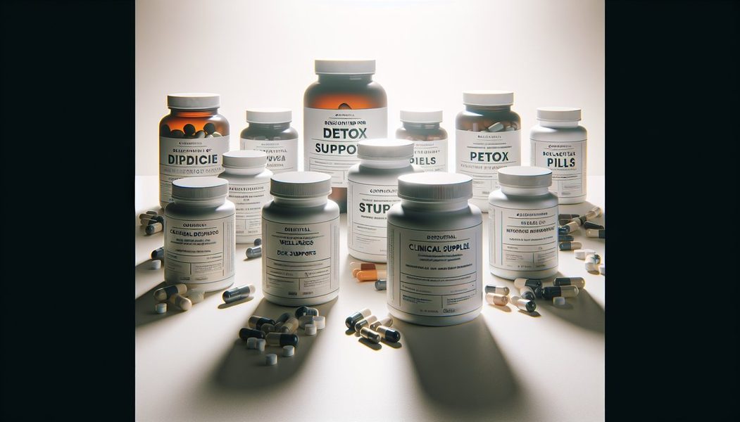 Supplements for GLP-1 and Ozempic users showing protein powder, electrolytes, vitamins and fiber