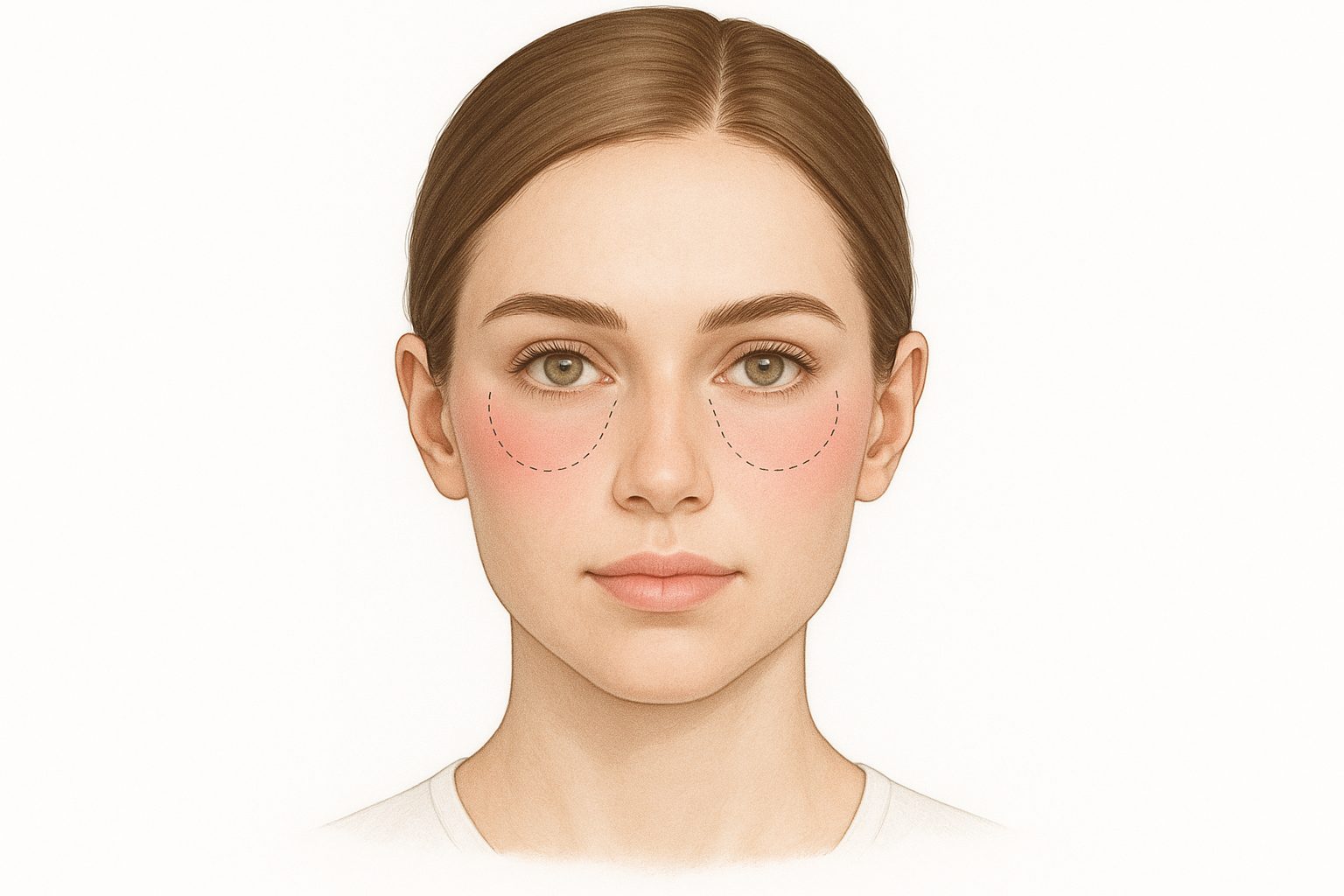 Undereye Blush Placement Guide