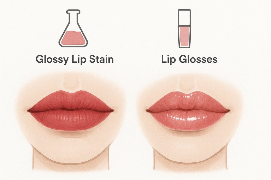 Glossy Lip Stains vs Lip Glosses: Key Differences