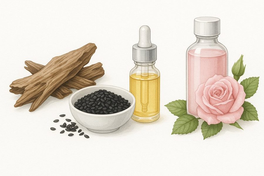 Oud, Black Seed, and Rose Water in Skincare