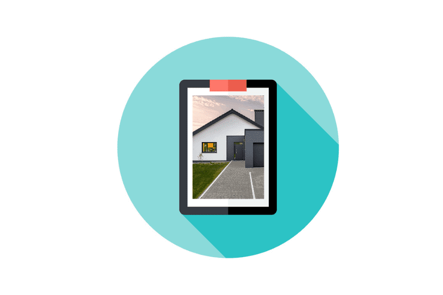 House displayed on digital tablet, real estate concept.
