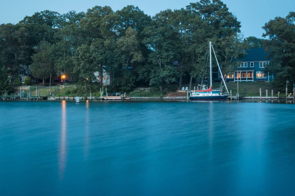Severna Park MD Lake House with Sailboats docked