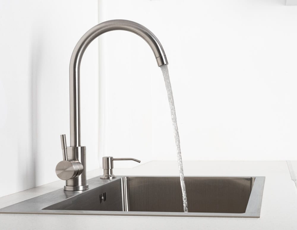 Water flowing from Kitchen Faucet