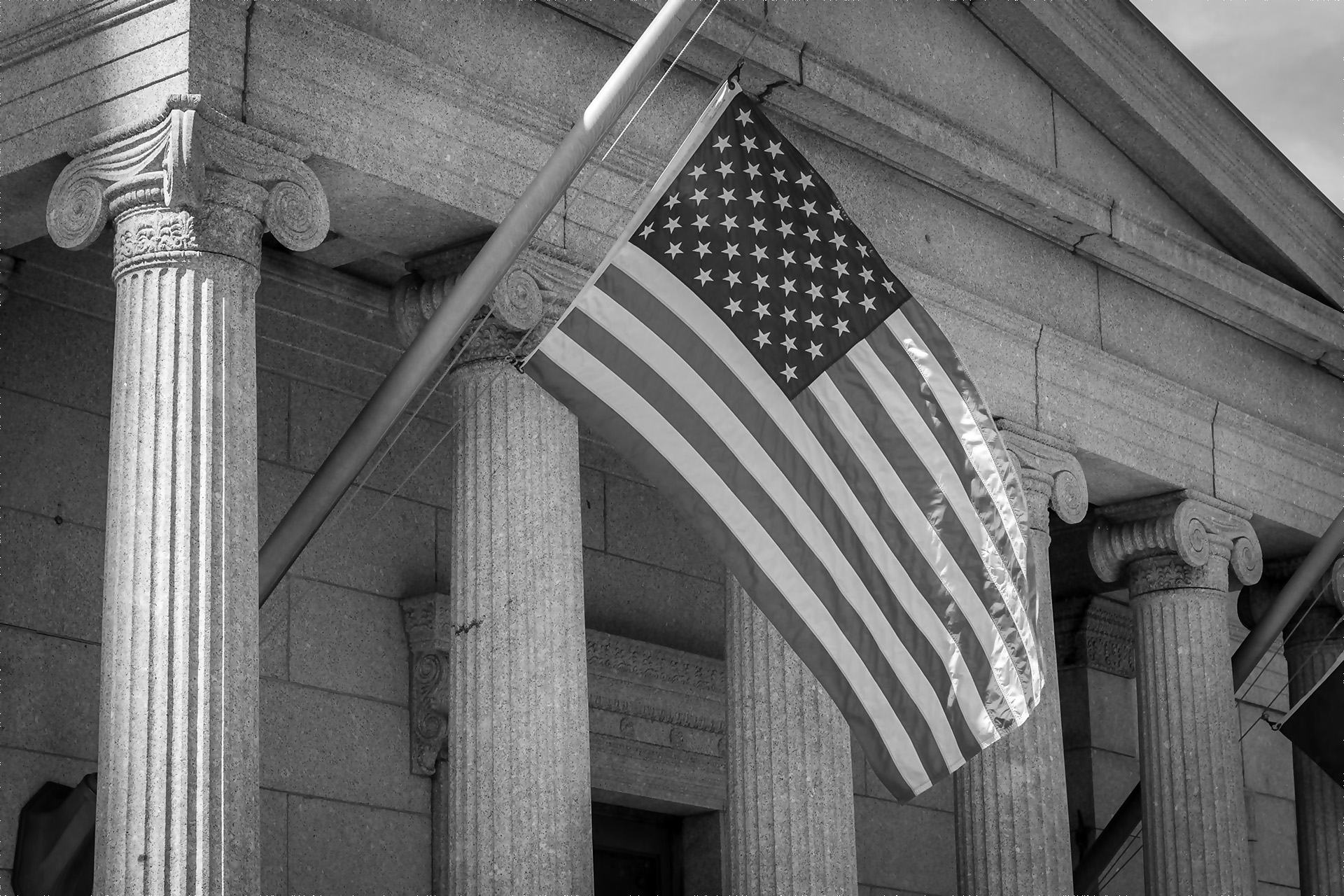 courthouse and flag
