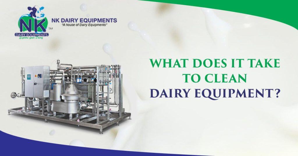 Stainless steel dairy equipment for milk processing and cleaning solutions from NK Dairy Equipments.