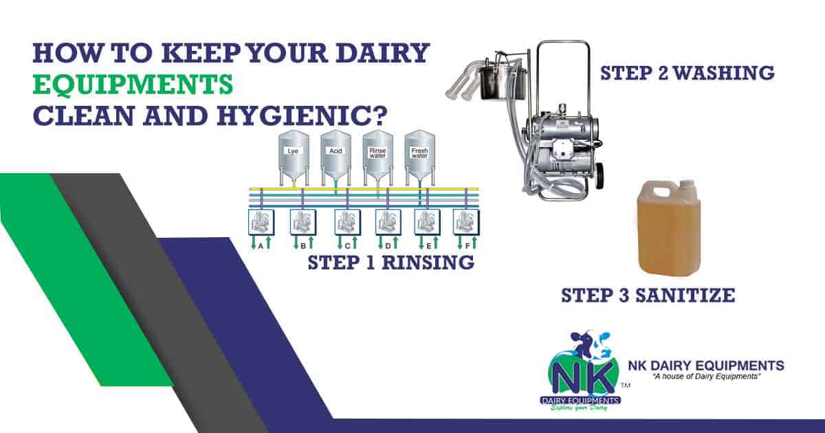 Cleaning and sanitizing dairy equipment for hygiene and efficiency.