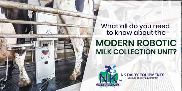 Automated robotic milk collection machine for dairy farms at NK Dairy Equipments.
