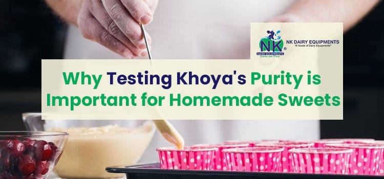 Testing Khoya's purity for homemade sweets with dairy testing equipment from NK Dairy Equipments.