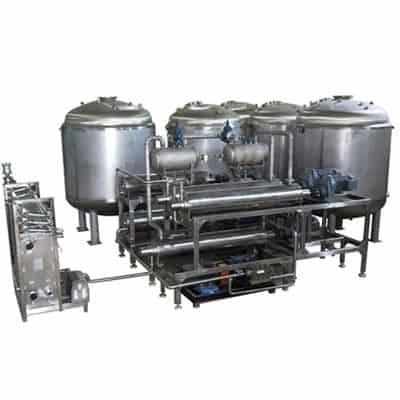 High-capacity stainless steel dairy processing equipment for milk production and processing.